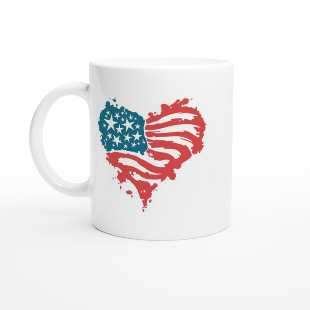 Love America - White 11oz Ceramic Mug - Mister Snarky's