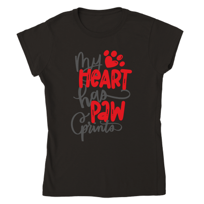 My Heart has Paw Prints - Classic Womens Crewneck T-shirt - Mister Snarky's