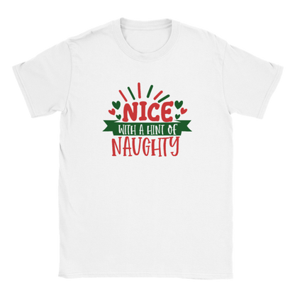 NIce with a Hint of Naughty - Christmas - Xmas - Santa - Classic Unisex Crewneck T-shirt - Mister Snarky's