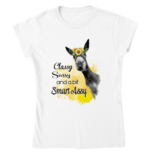 Classy, Sassy, and a bit Smart Assy - Classic Womens Crewneck T-shirt - Mister Snarky's