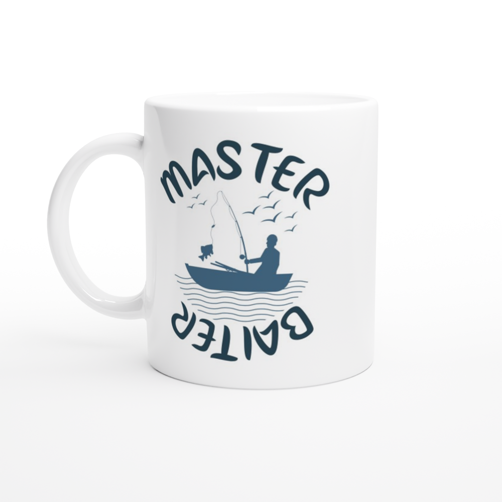 Master Baiter - Fishing Cup - White 11oz Ceramic Mug - Mister Snarky's