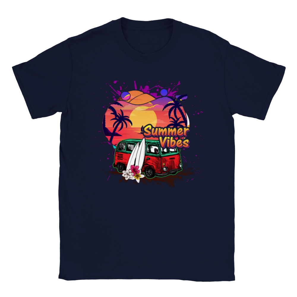 Summer Vibes - Clasisc Surfin' Bus - Classic Unisex Crewneck T-shirt - Mister Snarky's