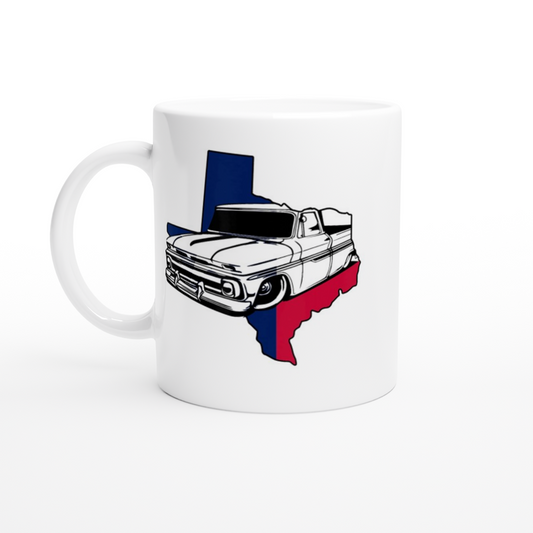 Texas C-10 - Classic Chevy Pickup - White 11oz Ceramic Mug - Mister Snarky's