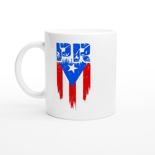 Puerto Rico Flag - White 11oz Ceramic Mug - Mister Snarky's