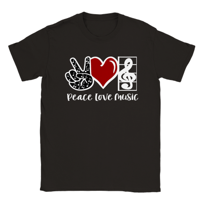 Peace, Love, Music - Classic Unisex Crewneck T-shirt - Mister Snarky's