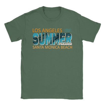Los Angeles Summer - Santa Monica Beach - Paradise - Cali -  Unisex Crewneck T-shirt - Mister Snarky's