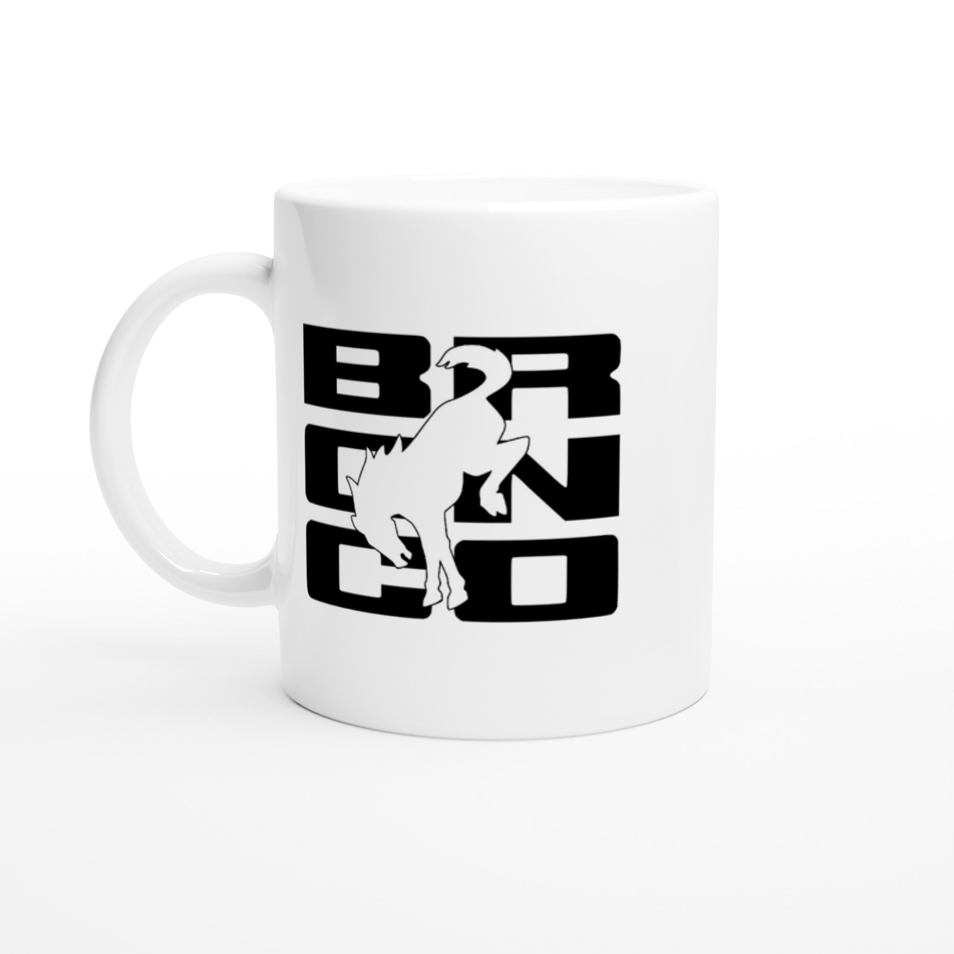 Bronco - White 11oz Ceramic Mug - Mister Snarky's