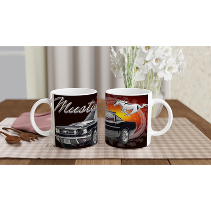Classic Mustang - White 11oz Ceramic Mug - Mister Snarky's