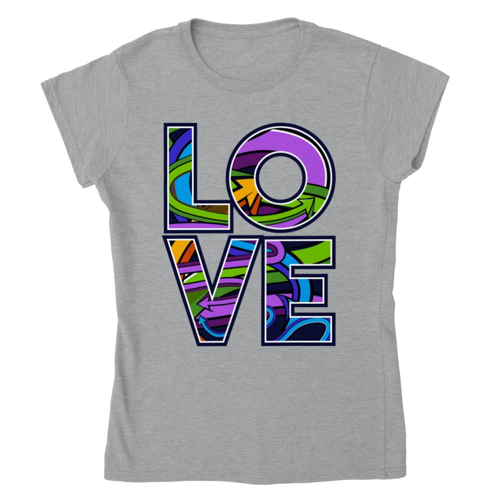 Graffiti Love - Classic Women's Crewneck T-shirt - Mister Snarky's