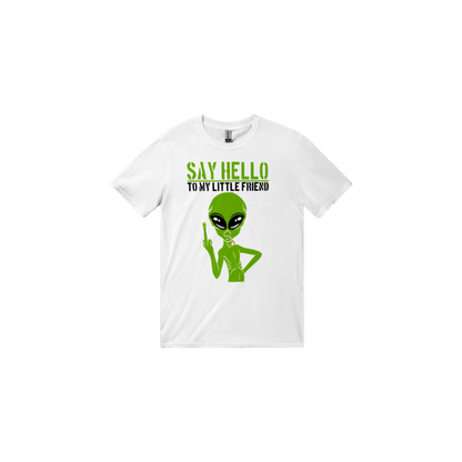 My Little Friend  - Alien Flipping the Bird - Classic Unisex Crewneck T-shirt - Mister Snarky's