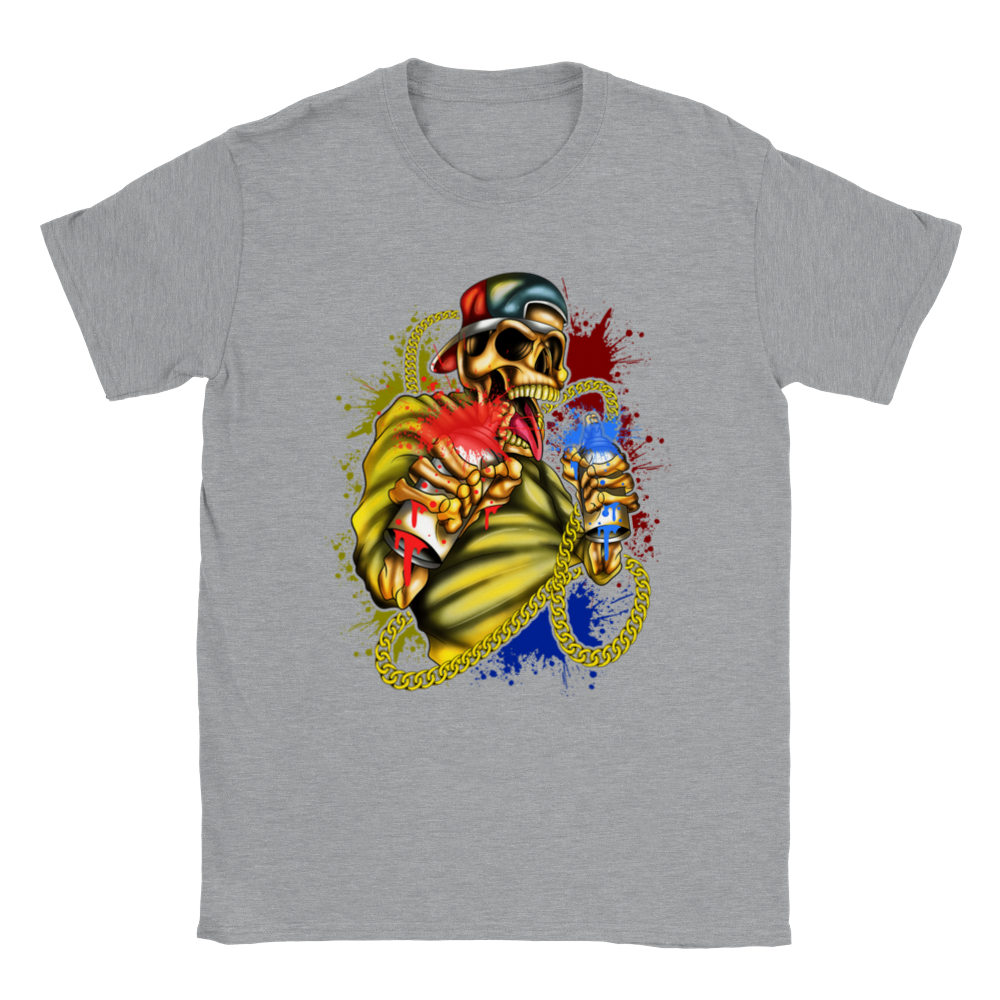 Spray Can Skeleton - Graffati - Unisex Crewneck T-shirt - Mister Snarky's