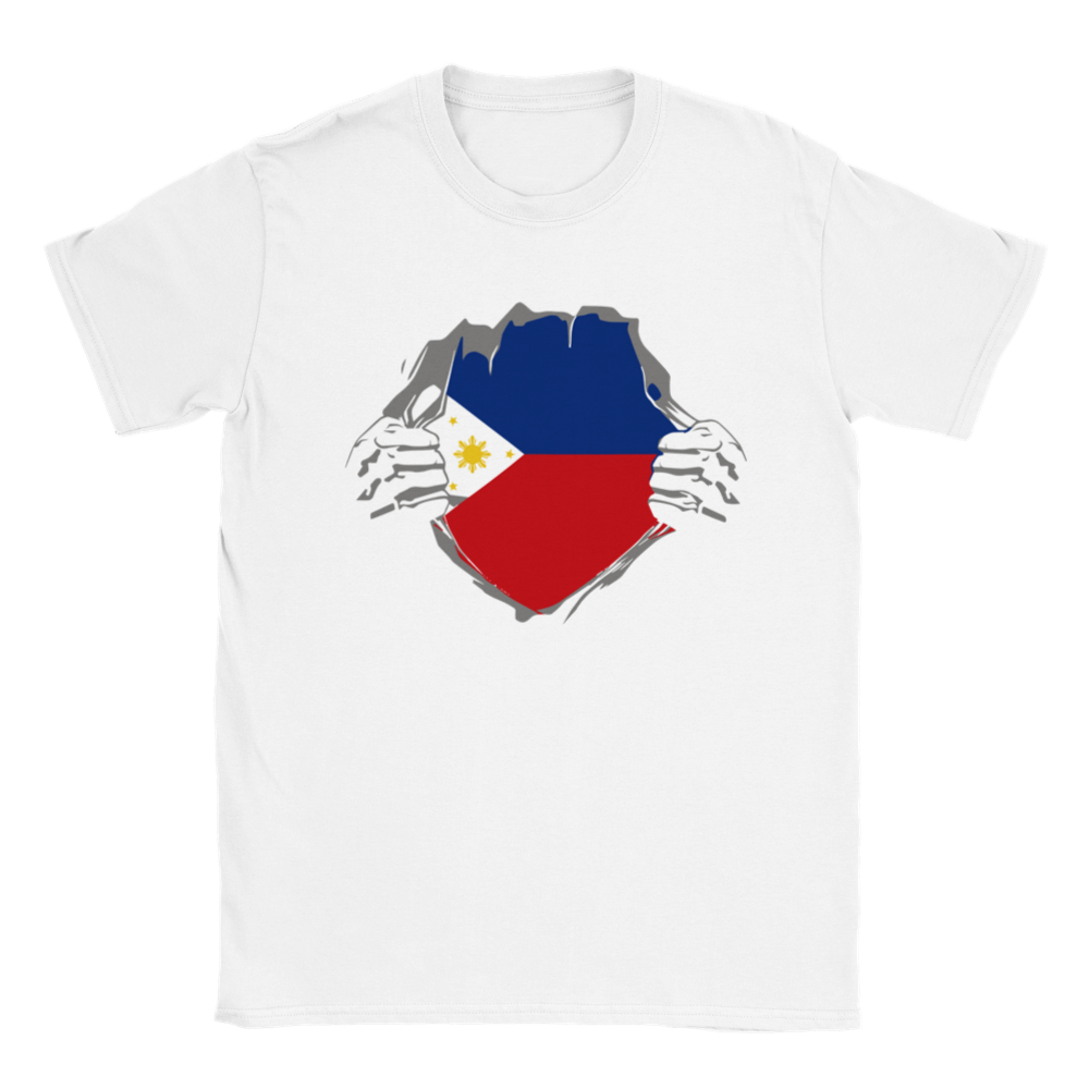 Ripped Shirt Showing Philippine Flag Under - Unisex Crewneck T-shirt - Mister Snarky's