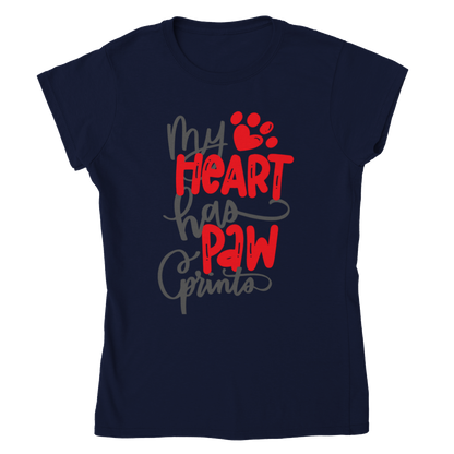 My Heart has Paw Prints - Classic Womens Crewneck T-shirt - Mister Snarky's