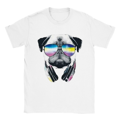 Music with my Pug - Classic Unisex Crewneck T-shirt - Mister Snarky's
