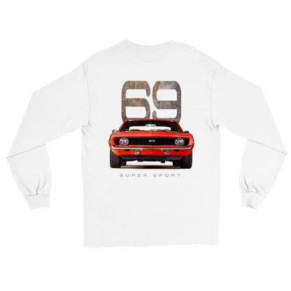 Classic Orange 69 Camaro Super Sport Long Sleeve T-shirt - Mister Snarky's