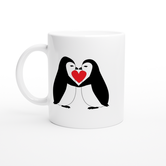 Love Penguins - White 11oz Ceramic Mug - Mister Snarky's