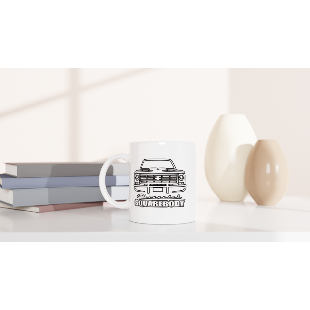 Chevy Squarebody - C10 - White 11oz Ceramic Mug - Mister Snarky's