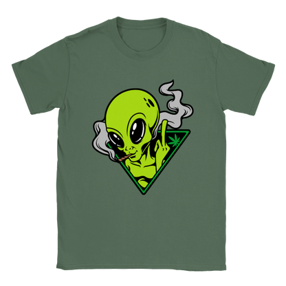 Smokin' Alien - 420 - Classic Unisex Crewneck T-shirt - Mister Snarky's