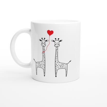 Love Giraffes - White 11oz Ceramic Mug - Mister Snarky's