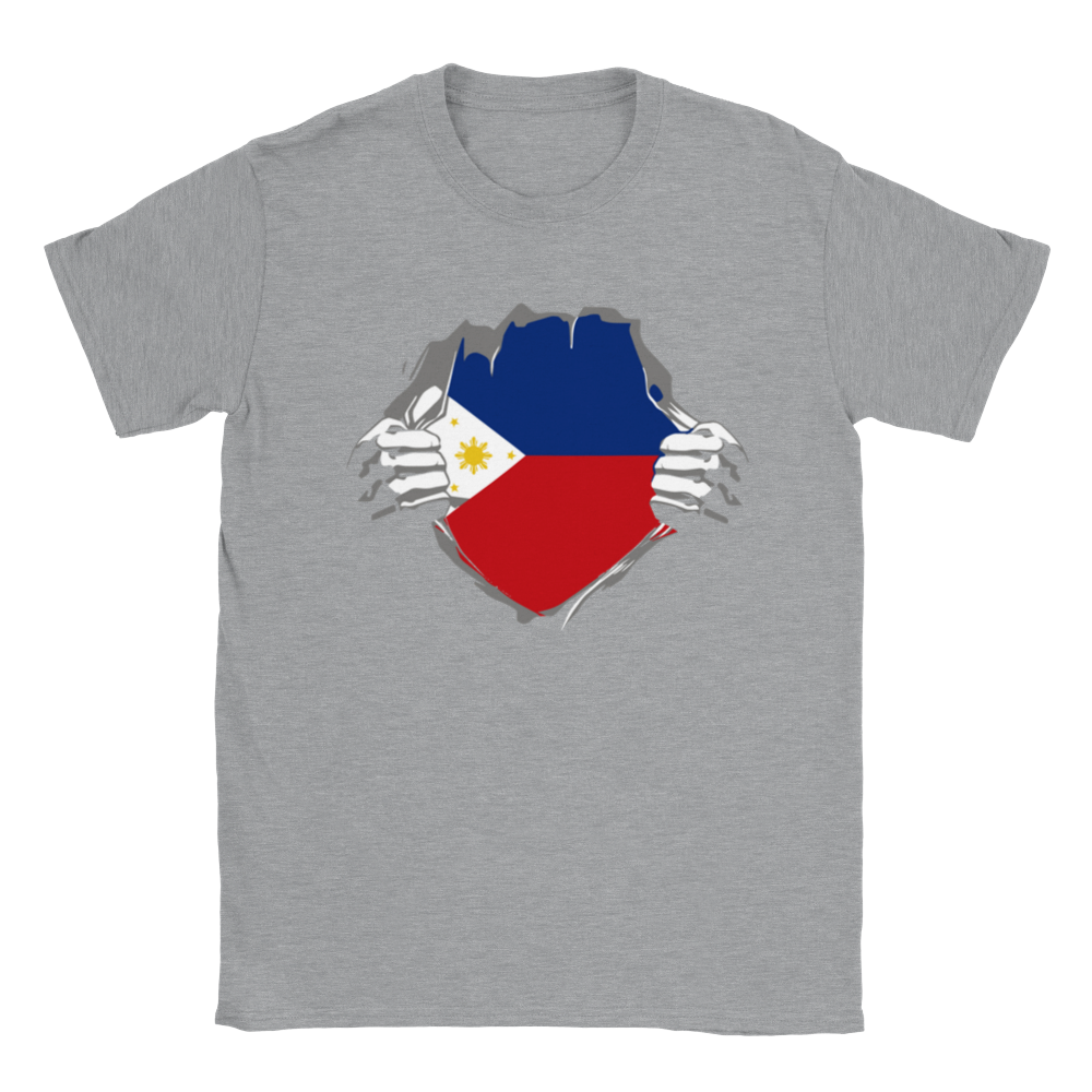Ripped Shirt Showing Philippine Flag Under - Unisex Crewneck T-shirt - Mister Snarky's