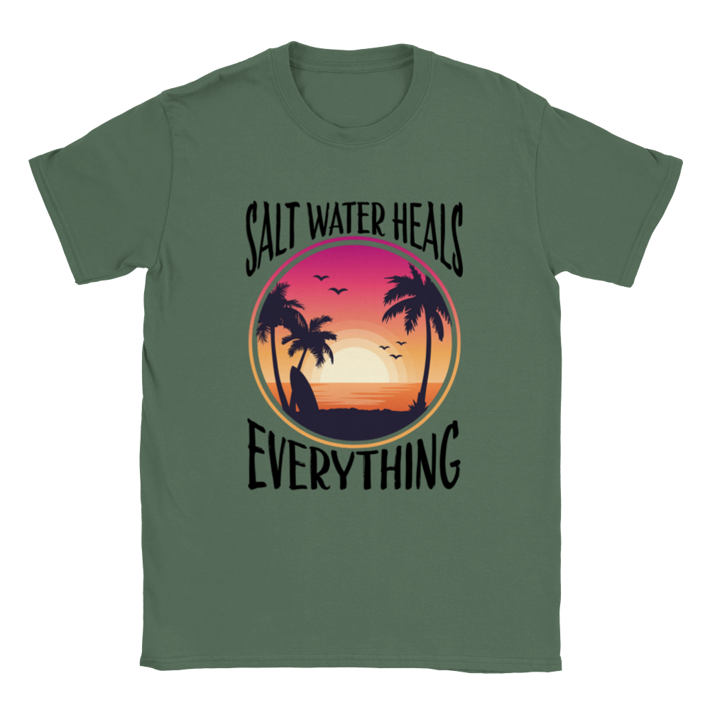 Salt Water Heals Everything - Summer - Beach - Vaca - Unisex Crewneck T-shirt - Mister Snarky's