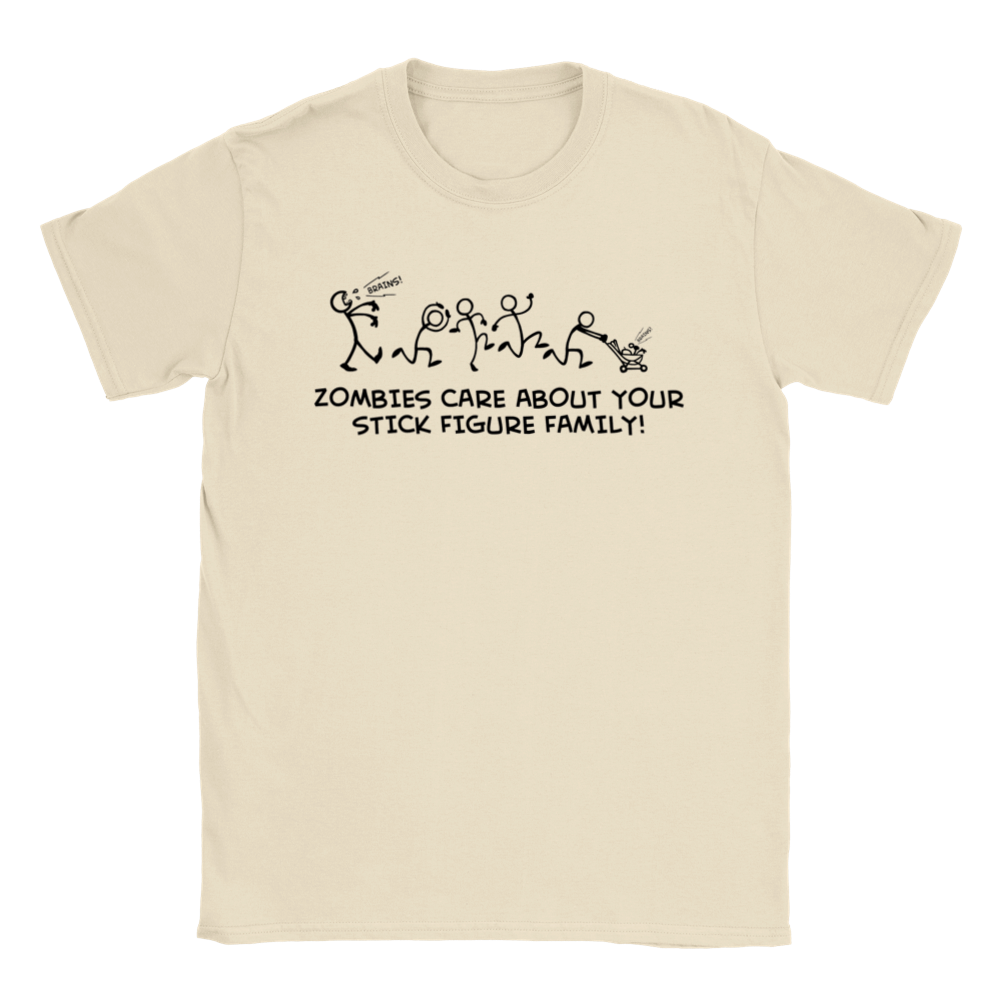 Zombies Care About Your Stick Figure Family T-shirt - Mister Snarky's