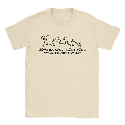 Zombies Care About Your Stick Figure Family T-shirt - Mister Snarky's