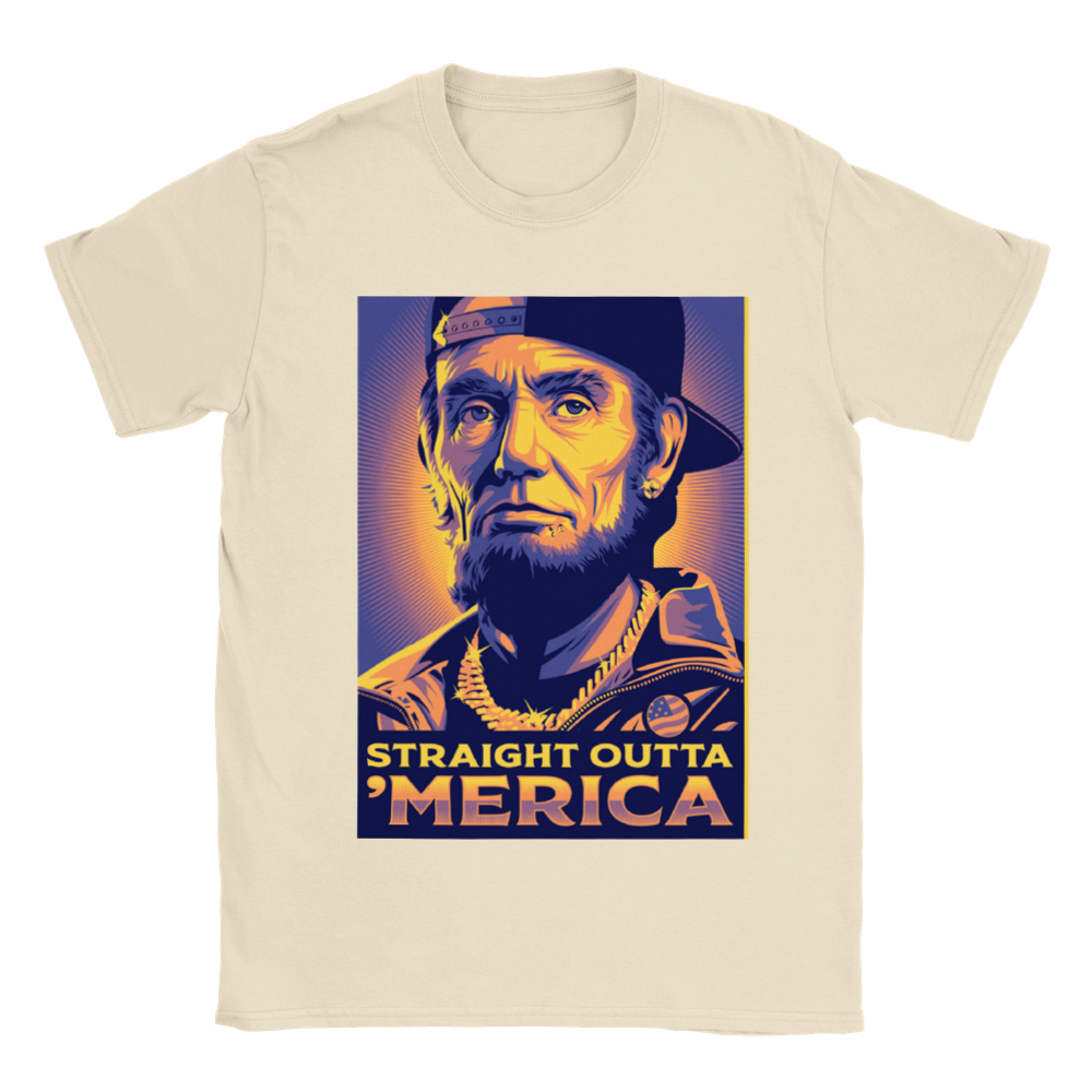 Straight Outta 'Merica - Abe Lincoln -  Unisex Crewneck T-shirt - Mister Snarky's