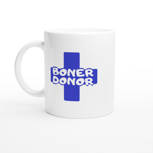 Boner Donor - White 11oz Ceramic Mug - Mister Snarky's