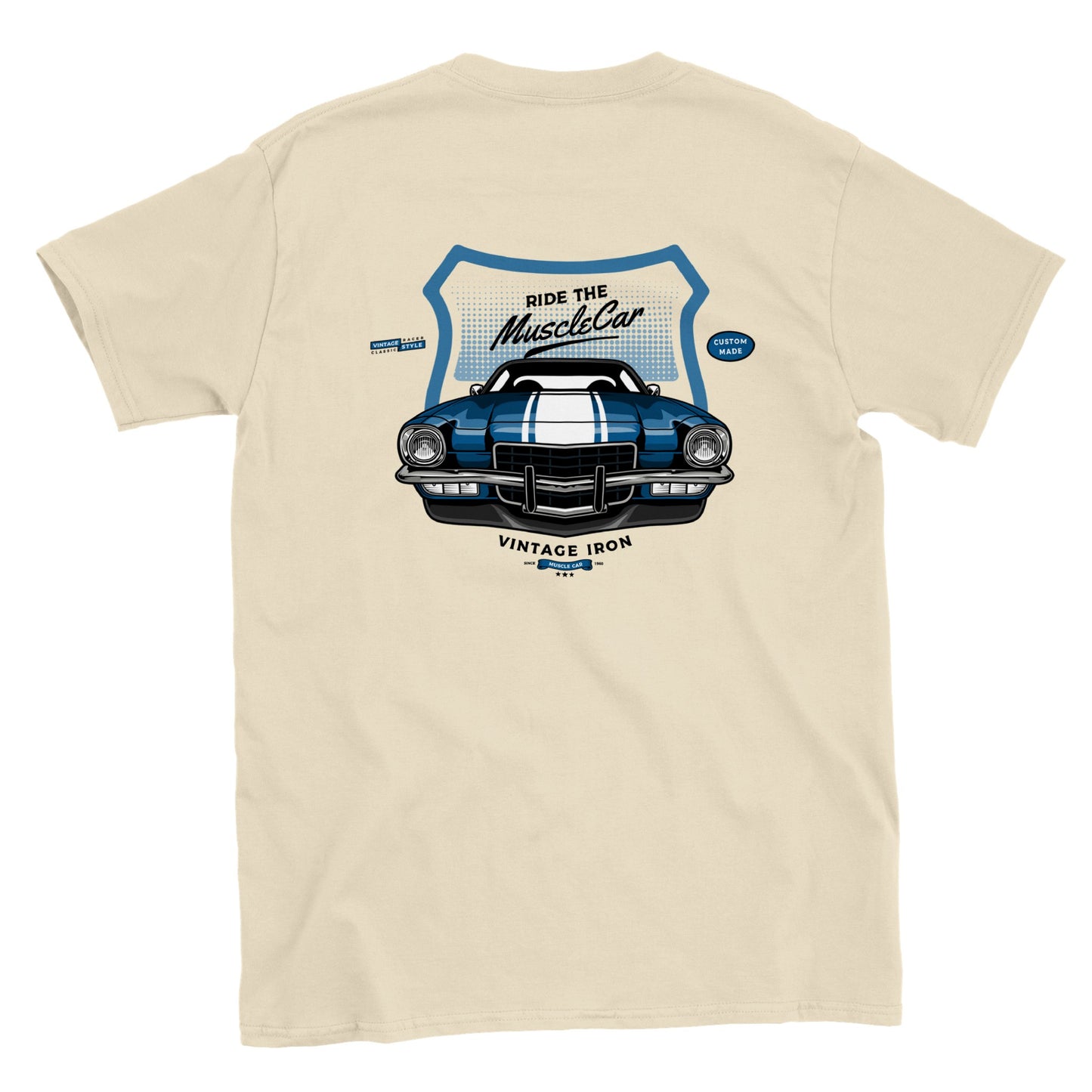 Ride the Muscle - Camaro - Back Print - Classic Unisex Crewneck T-shirt - Mister Snarky's