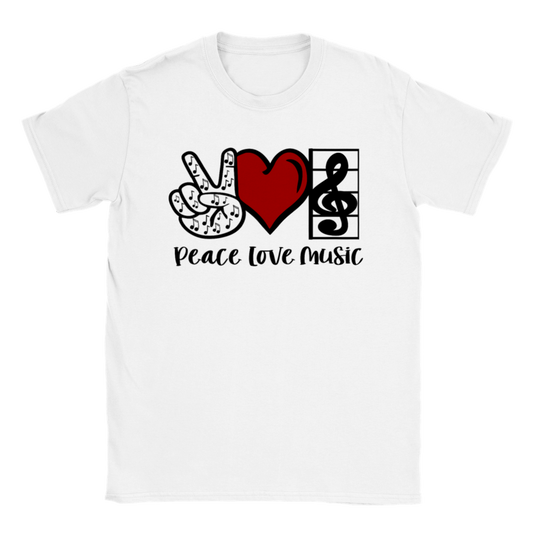 Peace, Love, Music - Classic Unisex Crewneck T-shirt - Mister Snarky's