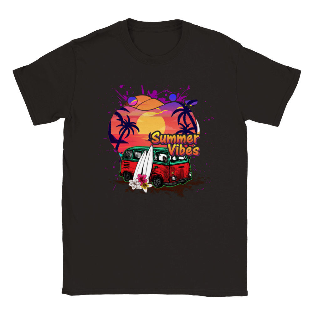 Summer Vibes - Clasisc Surfin' Bus - Classic Unisex Crewneck T-shirt - Mister Snarky's