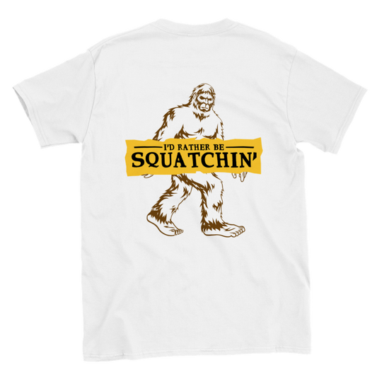 I'd Rather Be Squatchin' - Back Print - Classic Unisex Crewneck T-shirt - Mister Snarky's