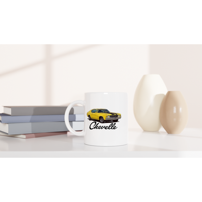 Classic 71 Chevy Chevelle - White 11oz Ceramic Mug - Mister Snarky's