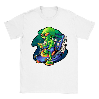 Hot Rod Alien UFO - Classic Unisex Crewneck T-shirt - Mister Snarky's