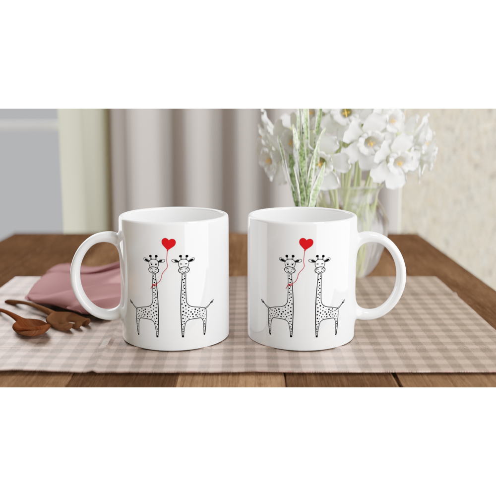 Love Giraffes - White 11oz Ceramic Mug - Mister Snarky's