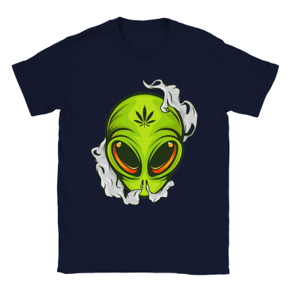Stoned Alien Blowing Smoke - Classic Unisex Crewneck T-shirt - Mister Snarky's