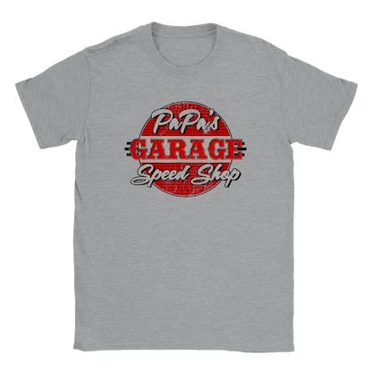 Papa's Garage - Hot Rods and More - Classic Unisex Crewneck T-shirt - Mister Snarky's