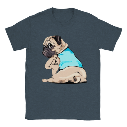 Pug Loves Dad - Classic Unisex Crewneck T-shirt - Mister Snarky's