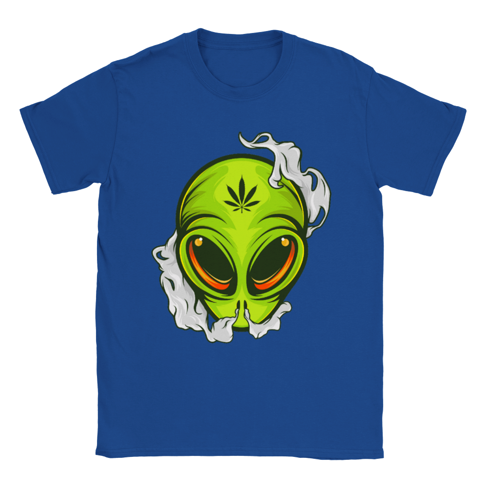 Stoned Alien Blowing Smoke - Classic Unisex Crewneck T-shirt - Mister Snarky's