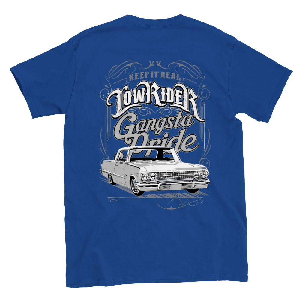 Keep It Real - 64 Impala Lowrider - Gangsters Pride - Back Print - T-shirt - Mister Snarky's