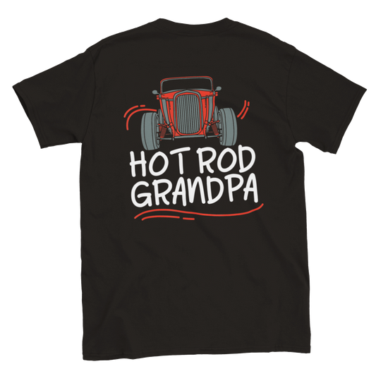 Hot Rod Grandpa - Back Print - Unisex Crewneck T-shirt - Mister Snarky's