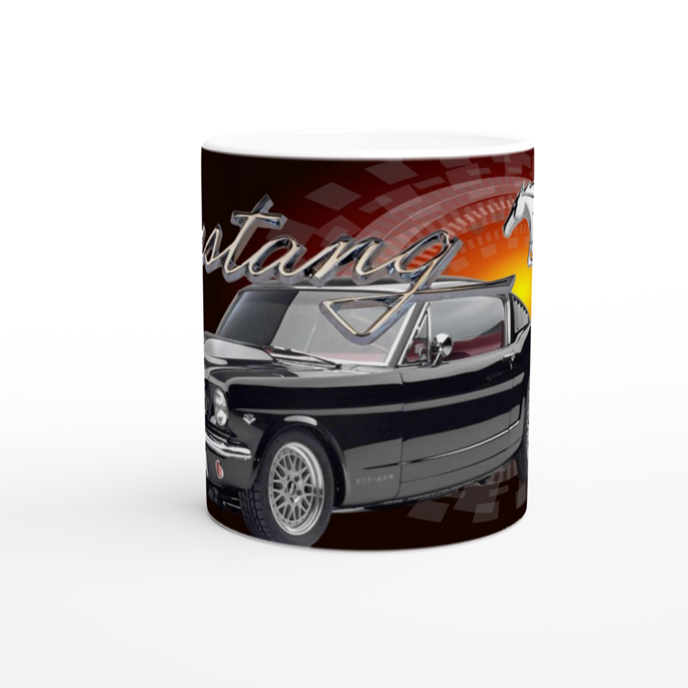 Classic Mustang - White 11oz Ceramic Mug - Mister Snarky's
