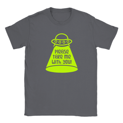 Please Take Me With You! - UFO Alien ET Classic Unisex Crewneck T-shirt - Mister Snarky's