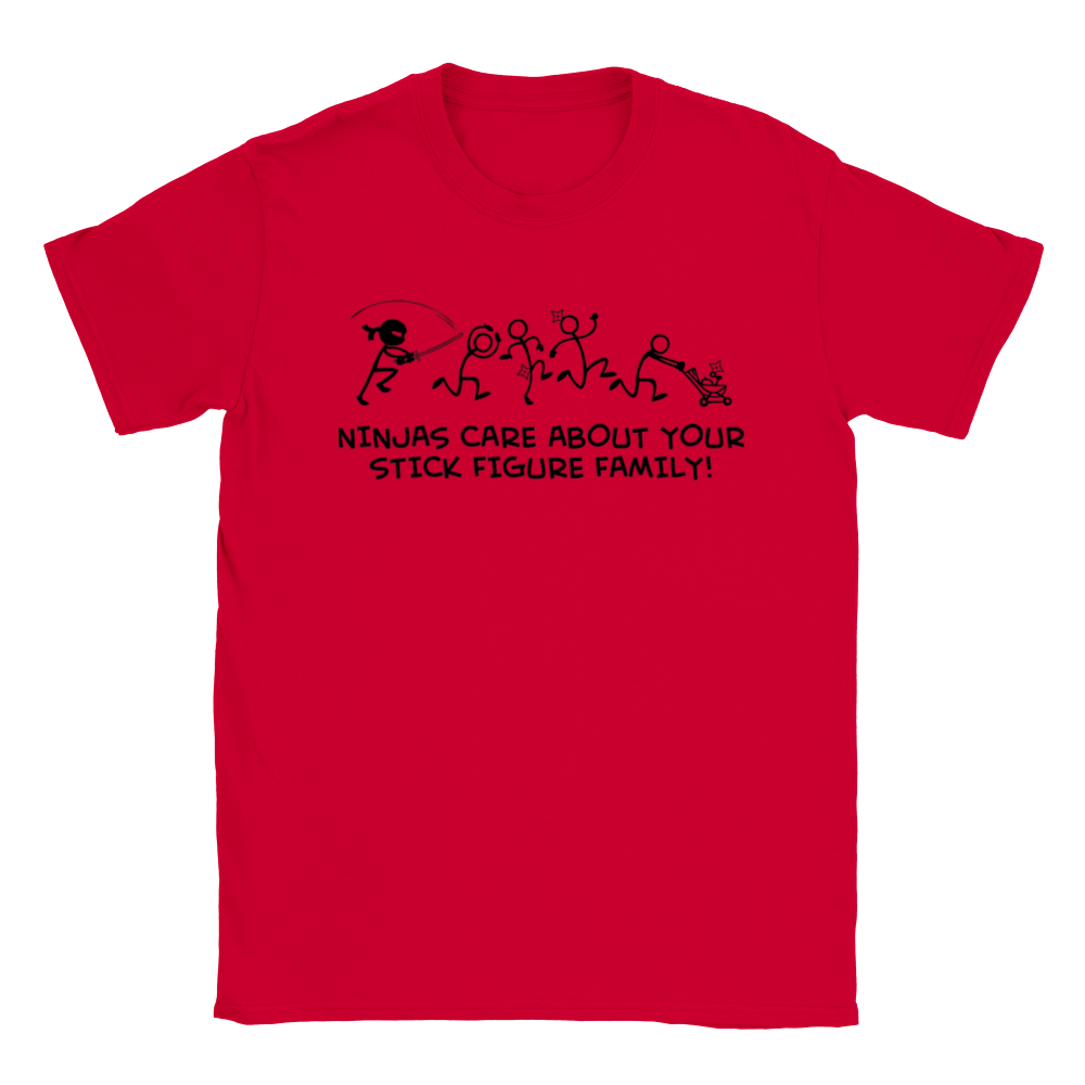 Ninjas Care About Your Stick Figure Family - Classic Unisex Crewneck T-shirt - Mister Snarky's
