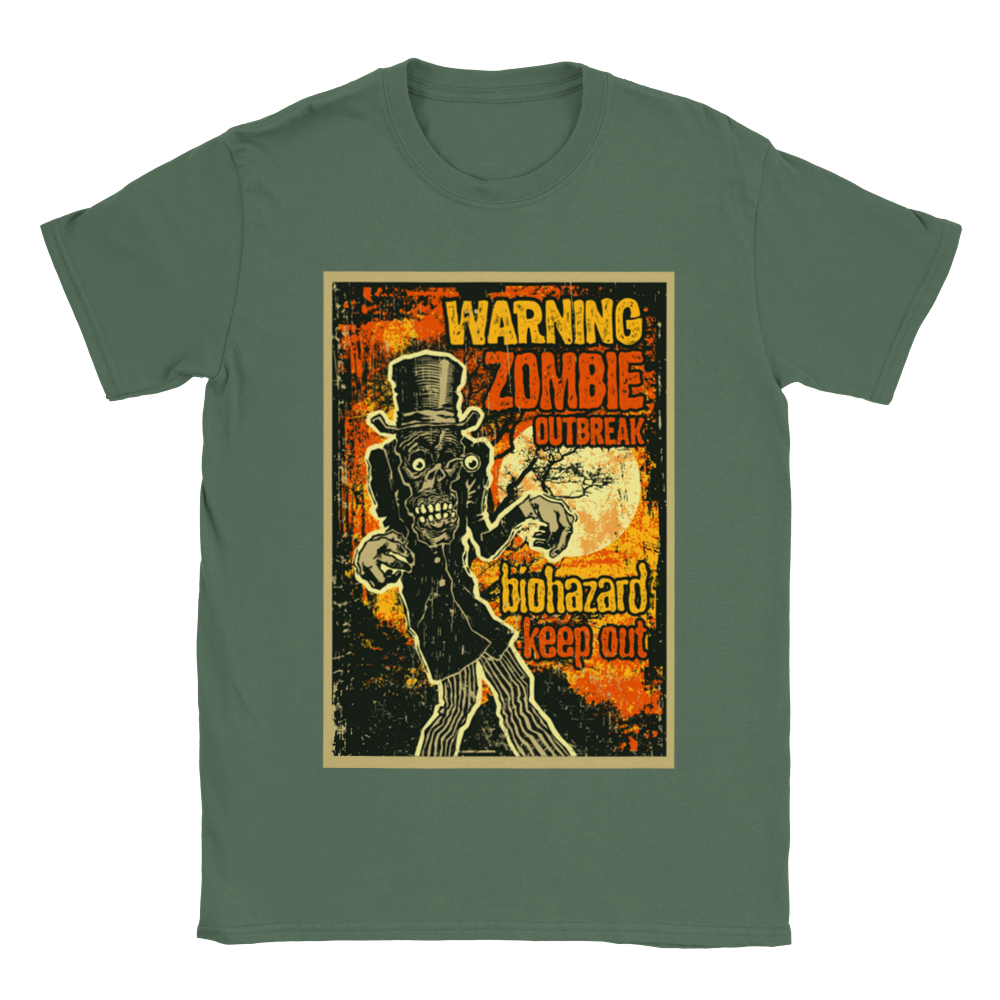 Warning Zombie Outbreak T-shirt - Mister Snarky's
