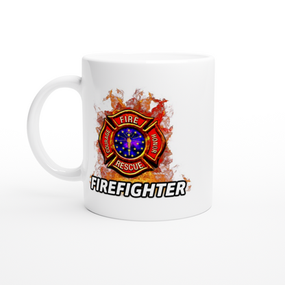 Firefighter - White 11oz Ceramic Mug - Mister Snarky's
