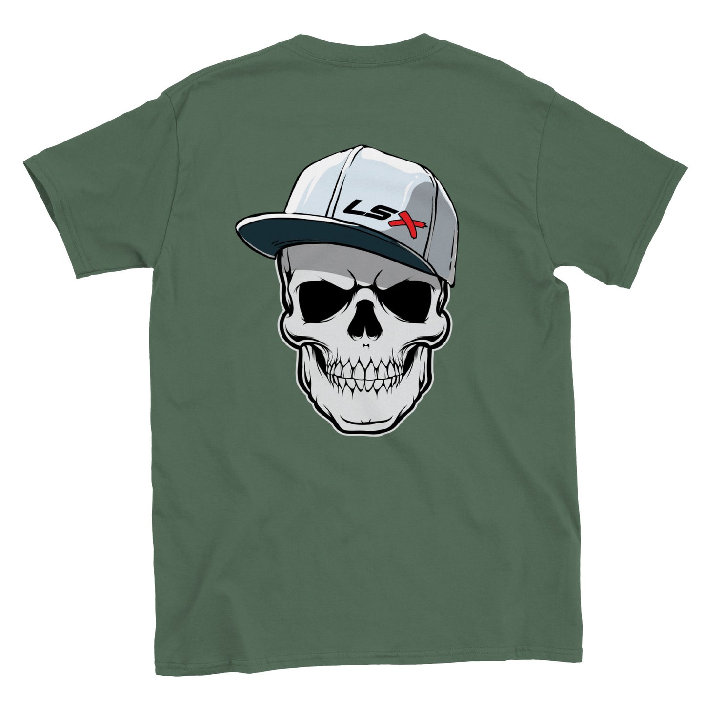 LSX Chevy Skull with Hat - Classic Unisex Crewneck T-shirt - Mister Snarky's
