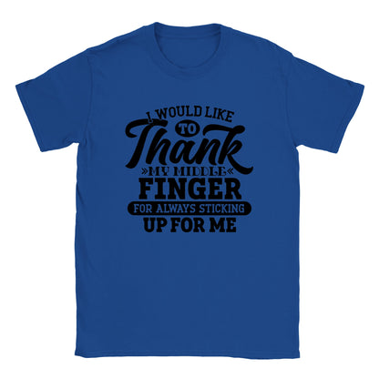I Would LIke to Thank My MIddle Finger - Classic Unisex Crewneck T-shirt - Mister Snarky's