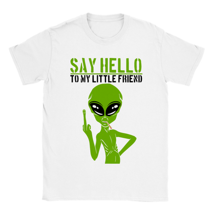 My Little Friend  - Alien Flipping the Bird - Classic Unisex Crewneck T-shirt - Mister Snarky's
